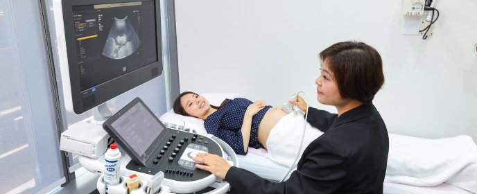 woman doing ultrasound