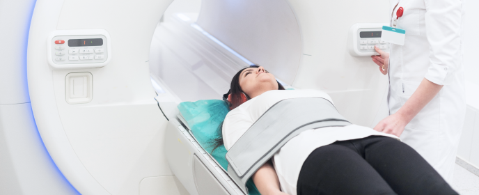 woman undergoing mri