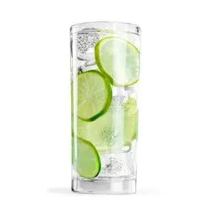 Refreshing lime cocktail with ice, representing sugary alcoholic drinks' potential impact on elevated triglycerides and bad cholesterol (LDL).