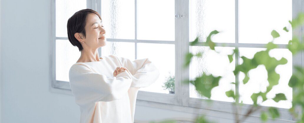 woman breathing